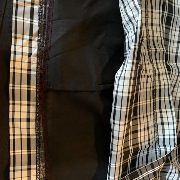 Vintage Mr. Hank 100% Acetate Black & White Check Skirt w/ belt, Approx 8 - Picture 12 of 14